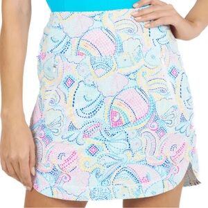 NWT WOMEN'S IBKUL STRAIGHT SKORT, SIZE: M, COLOR: MARIEL CANDY PINK MULTI